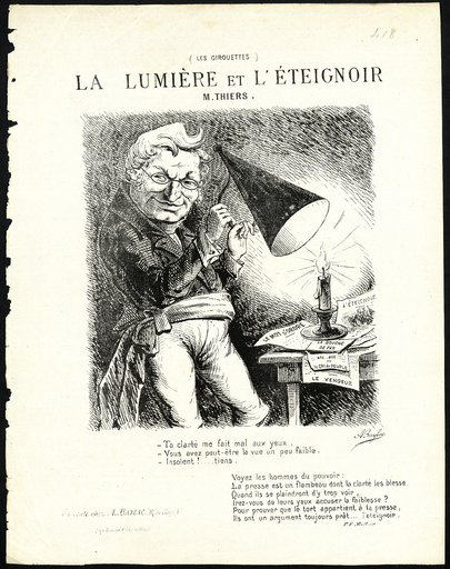 Les girouettes. La lumière et l'éteignoir M.Thiers.