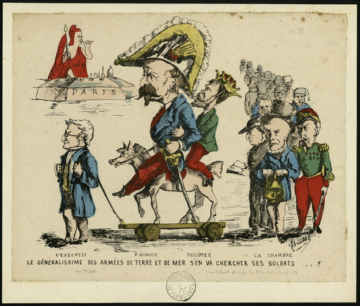 Le généralissime des armées de terre et de mer s'en va chercher ses soldats...