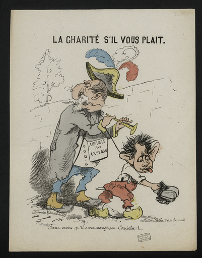 La charité s'il vous plait. Faut croire qu'il aura mangé son caniche !...