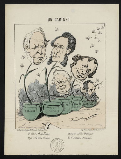 Un cabinet. O pauvre République, que vole cette clique, autant valait Badingue, le monarque-seringue