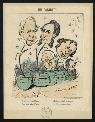 Un cabinet. O pauvre République, que vole cette clique, autant valait Badingue, le monarque-seringue