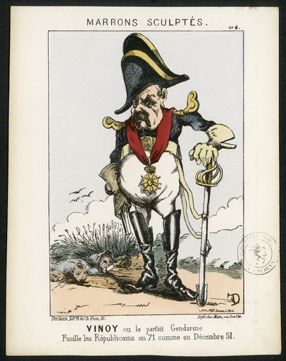 Marrons sculptés N°4. Vinoy ou le parfait gendarme. Fusille les Républicains en 71 comme en décembre 51.