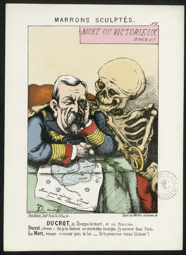 Marrons sculptés N°5. Ducrot, dit Trompe la Mort, et sa fiancée.
