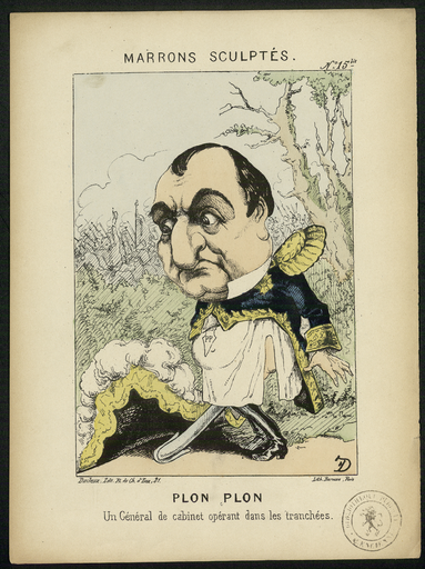 Marrons sculptés N°15 bis. Plon Plon. Un général de cabinet opérant dans les tranchées