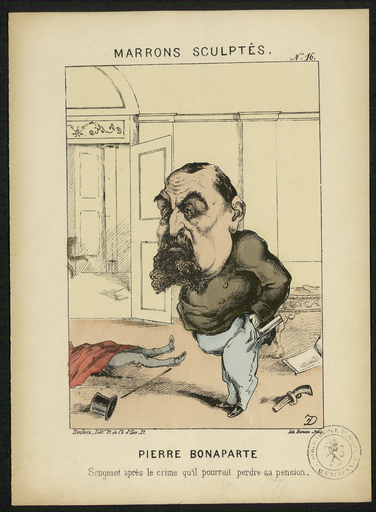 Marrons sculptés N°16. Pierre Bonaparte songeant, après le crime, qu'il pourrait perdre sa pension