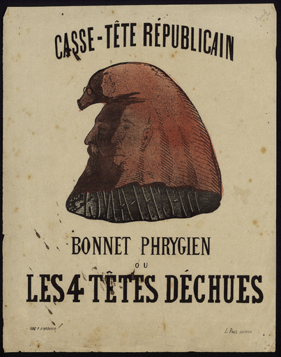 Casse-tête républicain. Bonnet phrygien ou les 4 têtes déchues.