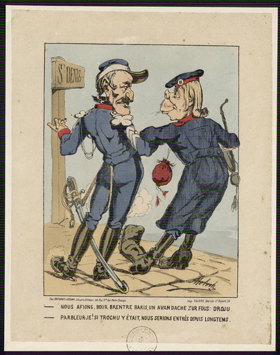 Nous afions, bour brentre Baris, un avandache zur fous : Droju. - Parbleur-je ! Si Trochu y était, nous serions entrés depuis longtems. [sic]