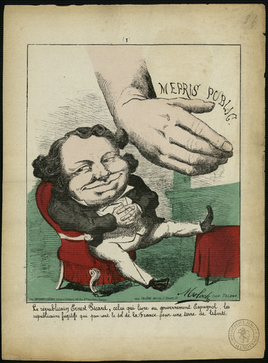 Le républicain Ernest Picard, celui qui livre au gouvernement espagnol les républicains fugitifs qui prennent le sol de la France pour une terre de liberté.