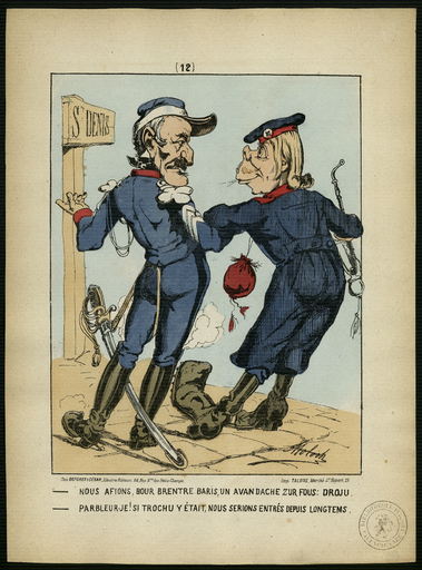 Nous afions, bour brentre Baris, un avandache zur fous: Droju. - Parbleur-je ! Si Trochu y était, nous serions entrés depuis longtems. [sic]