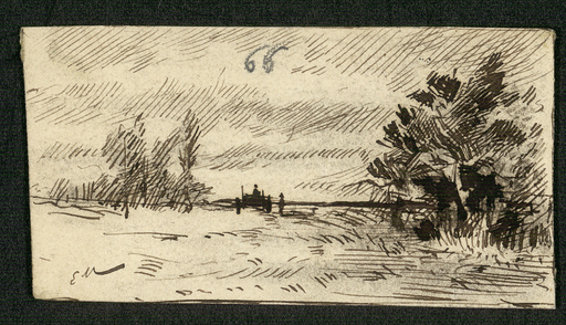 [Paysage boisé avec agriculteurs]
