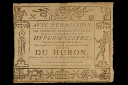 [Annonce de représentation d'Hypermnestre suivie du Huron]