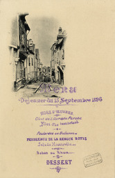 Déjeuner du 15 septembre 1896 : menu