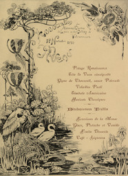 Association des anciens élèves du Lycée et du Collège de Valenciennes, 12 novembre 1898 : menu