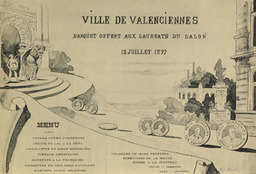 Ville de Valenciennes : banquet offert aux lauréats du Salon : 12 Juillet 1897 [menu]