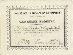 Société des Volontaires de Valenciennes fondée le 12 Septembre 1866 [brevet de tir]