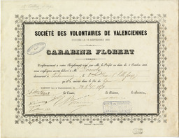 Société des Volontaires de Valenciennes fondée le 12 Septembre 1866 [brevet de tir]