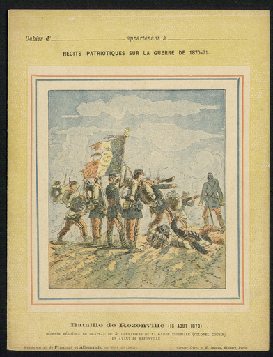 Bataille de Rezonville (16 août 1870). Défense héroïque du drapeau du 3e grenadiers de la Garde impériale (colonel Cousin)...
