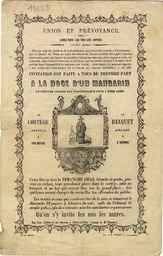 Invitation est faite à tous de prendre part à la Noce d'un Mandarin...