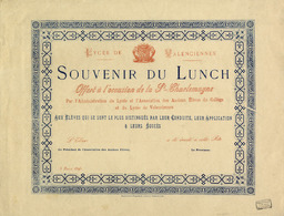 Souvenir du Lunch offert à l'occasion de la S.t Charlemagne... 3 Février 1894