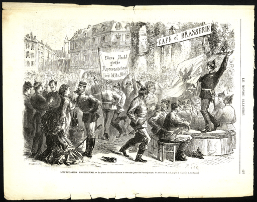 L'évacuation Prussienne. La place de Saint-Denis le dernier jour de l'occupation.