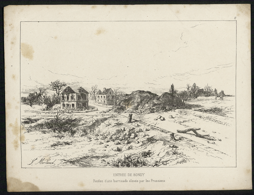 Entrée de Bondy. Restes d'une barricade élevée par les Prussiens