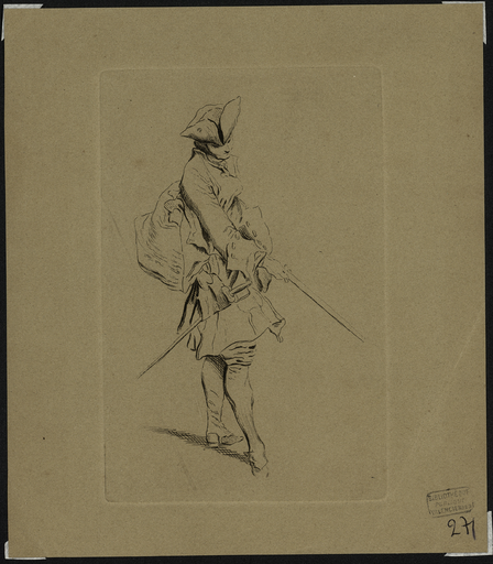 [Soldat portant tricorne et besace]