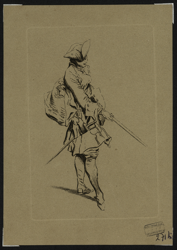 [Soldat portant tricorne et besace]
