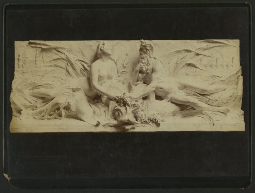 [Le Lot offrant les produits du Midi à la Seine, bas-relief du monument à Clément Marot]