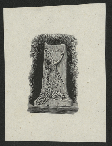 [La France coloniale gravant le nom d'Armand Rousseau sur le socle du monument]