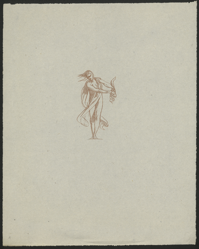 [Croquis de la figure féminine de l'Abondance renversant sa corne]