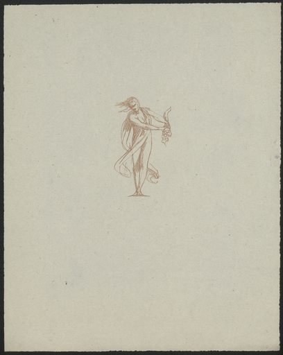 [Croquis de la figure féminine de l'Abondance renversant sa corne]