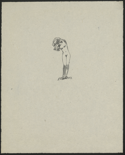 [Croquis d'une jeune fille ôtant sa chemise]