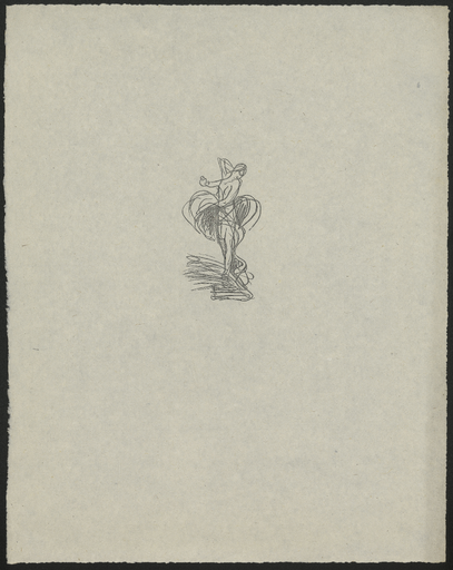 [Croquis d'une figure aux voiles virevoltants]