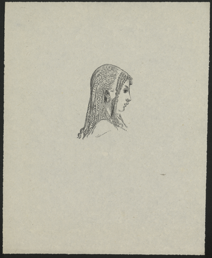 [Croquis du portrait de profil d'une jeune Egyptienne]