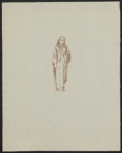 [Croquis du portrait en pied d'une jeune Egyptienne]