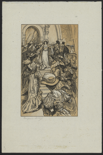 [L'idole du comte Lucius admirée par la foule]