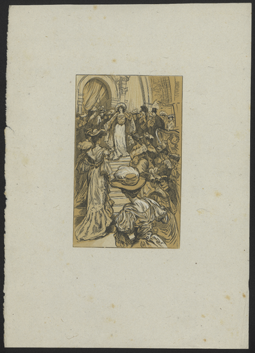 [L'idole du comte Lucius admirée par la foule]