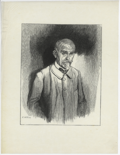 [Portrait de Joris-Karl Huysmans en noir sur japon]