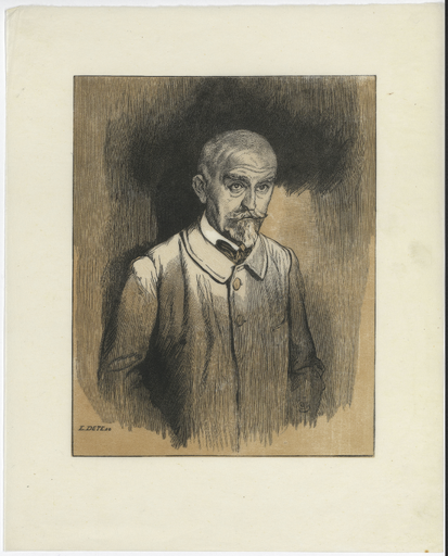 [Portrait de Joris-Karl Huysmans en bicolore orangé]