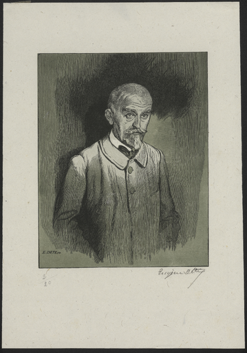 [Portrait de Joris-Karl Huysmans bicolore vert]