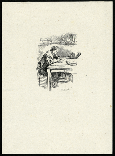 [Charles Jouas à sa table de travail ?]