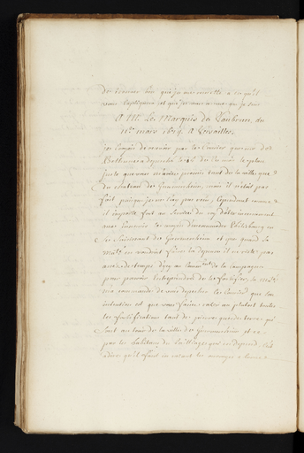 Recueil des lettres écrites par Mr de Louvois concernant la guerre de l'année 1674 pendant les quatre premiers mois de ladite année
