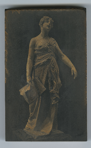 [Matrice de l'estampe "Statue de la Musique. Façade de l'Opéra Comique"]