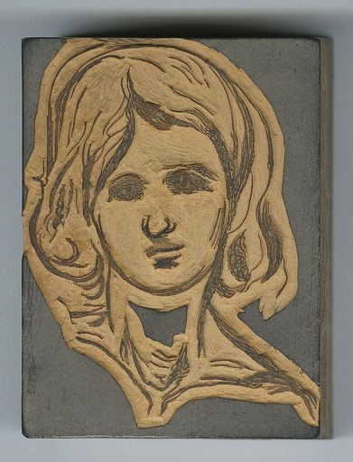 Matrice du [Croquis d'un portrait de jeune fille aux cheveux ondulés]