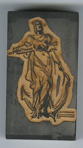 Matrice du [Croquis d'une figure féminine appuyée sur une ancre de bateau]