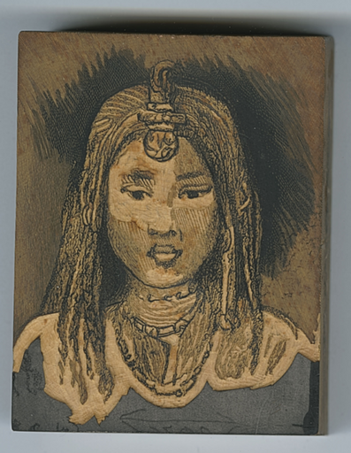 Matrice du [Croquis du portrait de face d'une jeune Egyptienne]