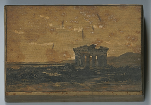 Matrice du [Paysage avec un temple hexastyle au fronton en ruine]